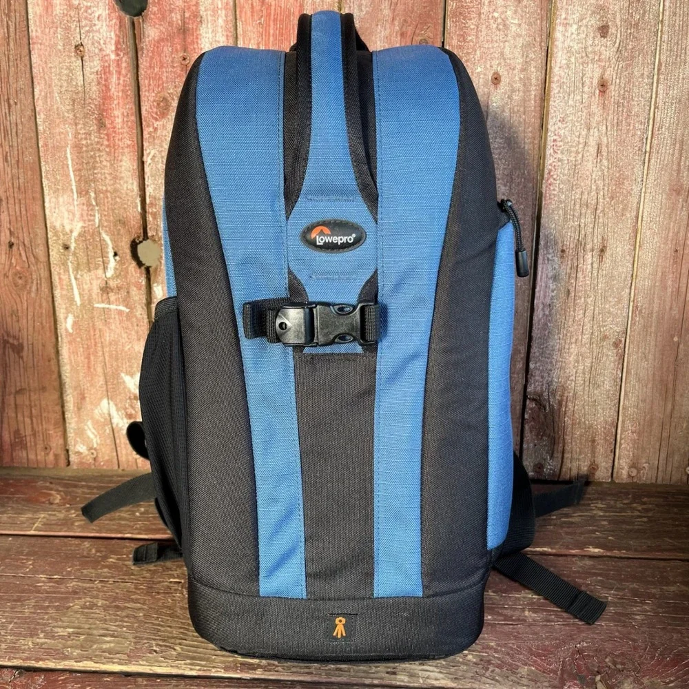 Lowepro Camera Gear Backpack Blue Black‎ Padded Compartments Adjustable Straps
